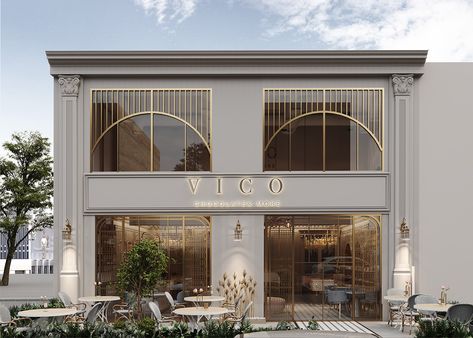 VICO BAKERY IN KSA on Behance Vico Bakery, Insignia Design, Restaurant Facade, Outdoor Pub, Restaurant Exterior Design, Retail Facade, Commercial Design Exterior, New Cairo, Restaurant Exterior