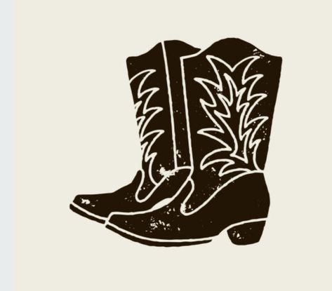 Rodeo Logo Design, Cowboy Boots Drawing Reference, Lasso Illustration, Rodeo Illustration, Cowboy Tattoo Ideas, Cowboy Boot Illustration, Cowboy Boot Drawing, Art Design Aesthetic, Design Aesthetic Art