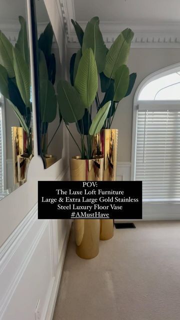 54K views · 6.7K likes | THE LUXE LOFT FURNITURE 👸🏾 on Instagram: "The Luxe Loft Furniture Large & Extra Large Gold Stainless Steel Luxury Floor Vase - IN STOCK NOW #AMustHave - plants not included THE LUXE LOFT FURNITURE 2618 DELMAR ST. LOUIS MO. 63103 CALL 📲314-224-5033 TEXT 💬314-728-3000 EMAIL 📧 sales@theluxeloftstl.com At THE LUXE LOFT FURNITURE we believe everyone has the right to a well-furnished life. 🌟 #furniture #glam #glamfurniture #modernfurniture #stl #stlfurniture #theluxeloftfurniture" Extra Large Floor Vases, Large Floor Vases Decor Ideas, Large Floor Vase Decor, Floor Vase Decorating Ideas, Large Vases Decor Ideas, Tall Floor Vase Ideas, Extra Large Floor Vase, Floor Vases Decor, Large Floor Vases