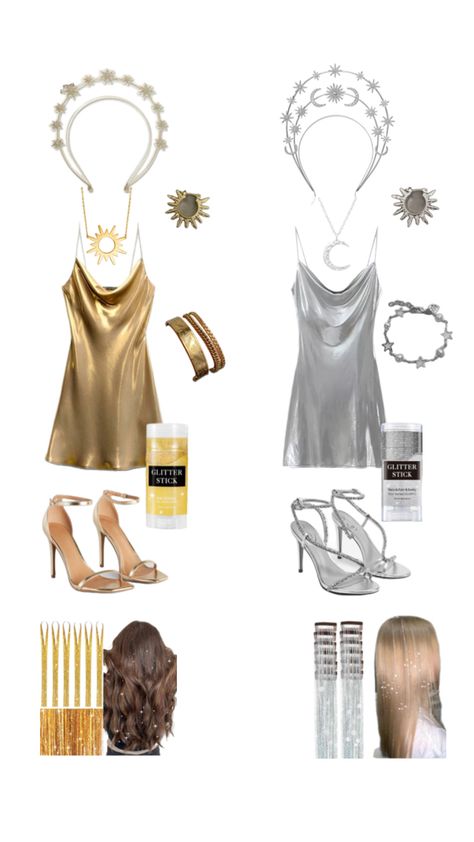 sun and moon halloween costume ideas Moon And Sun Outfit, Sun Moon And Stars Halloween Costume, Moon Costume Women, Sun Moon Costume, Sun And Moon Halloween, Sun Halloween Costume, Sun Goddess Costume, Moon Halloween Costume, Sun Costume