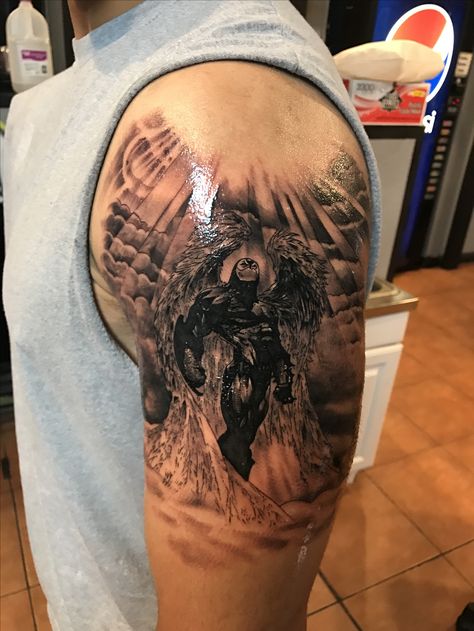 Spawn comic book character I tattooed! Artist at California ink tattoo studio Spawn Tattoo, Spawn Characters, Spawn Comics, Possible Tattoo, Fan Tattoo, Comic Tattoo, Cute Tats, Todd Mcfarlane, Trash Polka