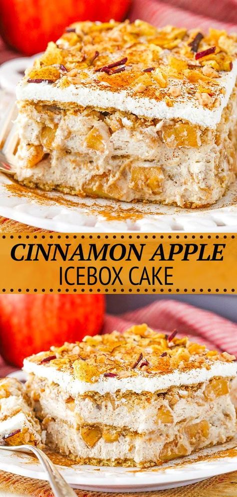 Apple Icebox Cake, Filled Desserts, Icebox Pies, Ice Box Cakes, Dessert For Fall, Apples Recipes, 1920s Halloween, Fall Food Recipes, Healthy Harvest