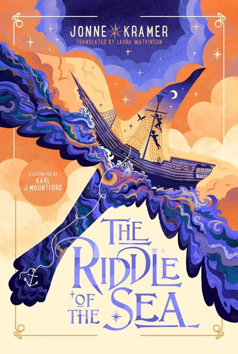 The Riddle of the Sea by Jonne Kramer - Fonts In Use Book Cover Art Design, Sea Adventure, The Riddle, Cover Design Inspiration, Book Cover Design Inspiration, Buch Design, Fantasy Posters, Book Cover Ideas, Book Cover Illustration