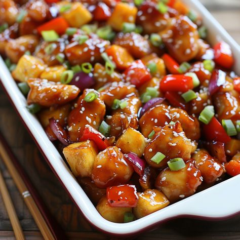 Baked Sweet and Sour Chicken: A Flavorful Favorite - Good For Recipes Sheet Pan Sticky Sweet And Sour Chicken, Sweet And Sour Baked Chicken, Sweet And Sour Chicken Marinade, Oven Baked Sweet And Sour Chicken, Sheet Pan Sweet And Sour Chicken, Sweet Sour Chicken Recipes, Baked Sweet And Sour Chicken, Sweet And Sour Chicken Recipe, Chicken Lickin