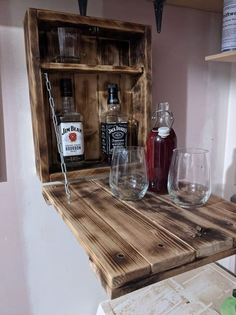 DIY Murphy Bar / Mini Bar | Murphy bar, Diy outdoor bar, Home bar designs Shop Bar Ideas, Industrial Lamp Design, Wall Lamps Diy, Murphy Bar, Small Deck Decorating, Diy Outdoor Bar, Bar Mini, Industrial Kitchen Design, Diy Home Bar