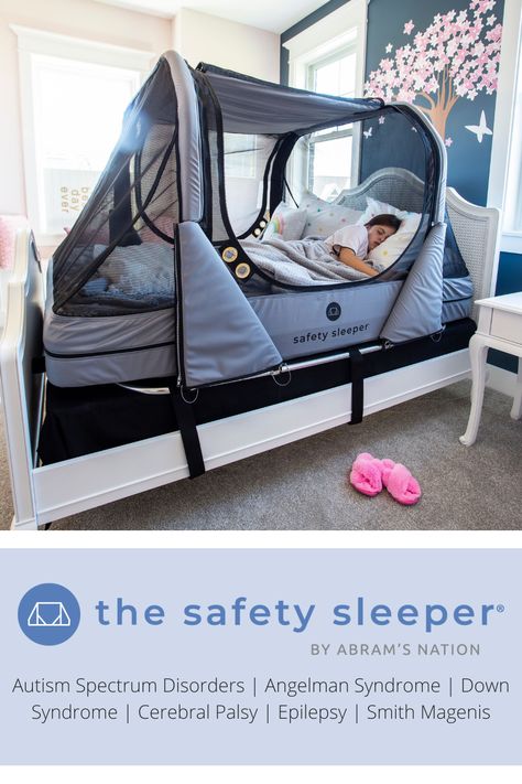 The Safety Sleeper® is a medical enclosed safety bed designed with love and care for individuals with special needs who can benefit from a secure sleeping space. The enclosed design prevents users from wandering at night and keeps them safe. Whether at home or away, remember to pack your peace of mind. The Safety Sleeper® is the only fully-enclosed safety bed that collapses and stores to travel in its own hard shell suitcase. Special Needs Beds For Kids, Safety Beds For Special Needs, How To Store Suitcases At Home, Special Needs Bedroom Ideas, Special Needs Room Ideas, Special Needs Bedroom, Sleep Safe Bed, Special Needs Bed, Enclosed Bed