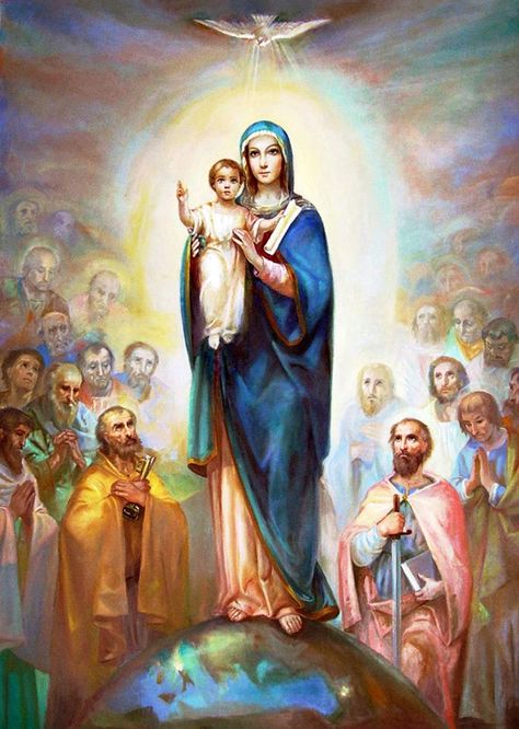 Our Lady, Queen of Apostles, Pray for us! Todays Devotion, Blessed Mary, Mary Mother Of God, Mama Mary, Jesus And Mary, Queen Of Heaven, San Michele, Blessed Mother Mary, Sainte Marie