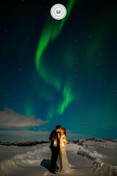 Northern Lights Honeymoon, Northern Lights Elopement, Northern Lights Proposal, Alta Norway, Eloped Wedding, Norway Winter, Winter Elopement, Best Trip, Snowy Forest