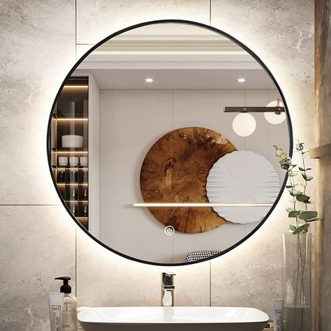 Backlit bathroom mirror