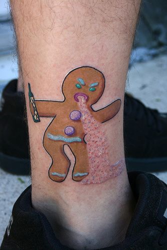 Gingy tattoo | Gingerbread Man Tattoo | premblendtats | Flickr Koolaid Man Tattoo, Candy Man Tattoo, Gingerbread House Tattoo, Childish Tattoos, Gingerbread Man Tattoo, Gingerbread Tattoo, Big Tattoos For Women, Shrek Tattoo, Cookie Tattoo