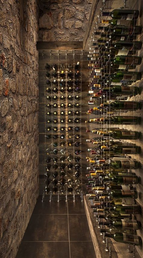 Wine Cellar Stone Walls, Stone Wine Cellar Ideas, Vine Cellar Design Ideas, Italian Wine Cellar, Stone Wine Room, Cave Wine Cellar, Speakeasy Wine Cellar, Farmhouse Wine Cellar, French Wine Cellar