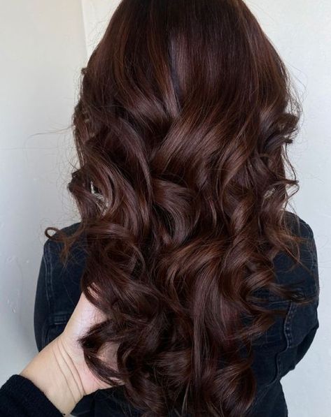 Brown Fall Hair Colors 2024: 25 Ideas for Brunettes with Red, Auburn, and Mahogany Highlights Chocolate Auburn Hair, Balayage Auburn, Cherry Brown Hair, Dark Brown Hair With Blonde Highlights, Mahogany Brown Hair, Red Brown Hair Color, Dark Auburn Hair, Hair Color Mahogany, Mahogany Hair