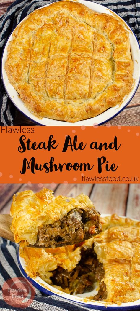 Can't beat a homemade, Steak and Doom Bar Pie. Follow along with our recipe where we show you how to make a proper pie with puff pastry on the top and bottom, otherwise known as a double crust pie. The best British pub-style Steak, mushroom and ale pie you will ever cook, with melt in the mouth beef and vegetables. The perfect dinner to impress, UK and US measurements are given. Beef And Beer Pie, Steak And Mushroom Recipes, Double Crust Pie, Steak Pie Recipe, Dinner To Impress, Steak And Ale Pie, Steak And Mushroom Pie, Beef And Mushroom Pie, Cooking Mushrooms