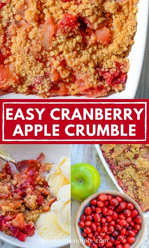 Cranberry Dessert Recipe, Apple Cranberry Dessert, Granny Smith Apple Recipes, Cranberry Recipes Healthy, Cranberry Crumble Recipe, Apple Crumble Dessert, Apple Cranberry Crisp Recipe, Apple Cranberry Crumble, Granny Smith Apples Recipes