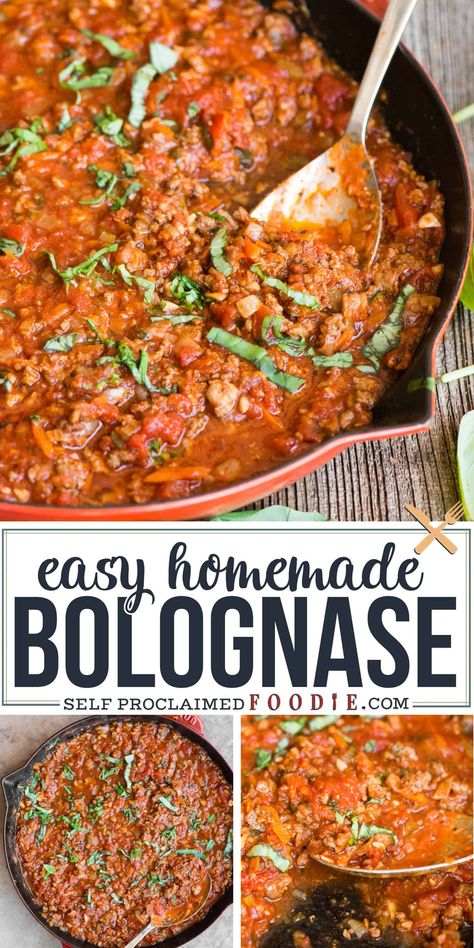 Homemade Italian Sauce, Easy Bolognese Sauce, Easy Bolognese, Homemade Bolognese Sauce, Homemade Bolognese, Bolognese Sauce Recipe, Sauce Bolognaise, Pasta Bolognese, Bolognese Recipe