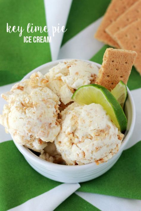 Key Lime Pie Ice Cream - NO CHURN! This easy ice cream doesn't need a machine to be made. #icecream #lime #keylime #icereamrecipe #dessert #nochurn Key Lime Ice Cream, Key Lime Pie Ice Cream, Lime Ice Cream, Dessert Summer, Pie Ice Cream, Churn Ice Cream, Easy Ice Cream, Homemade Ice Cream Recipes, No Churn Ice Cream