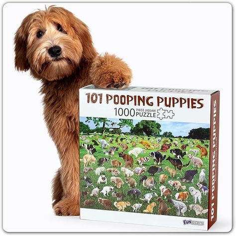 Amazon.com: The Original 1000 Piece Puzzle, 101 Pooping Puppies, Dogs Pooping Puzzle, Perfect White Elephant Gag Gift, Funny Puzzle for Adults : Everything Else Dirty Santa Gifts, Puppy Puzzle, Funny Gag Gifts, Funny Puzzles, White Elephant Gift Ideas, Elephant Gift Ideas, Dog Calendar, Amazon Wish List, Christmas World