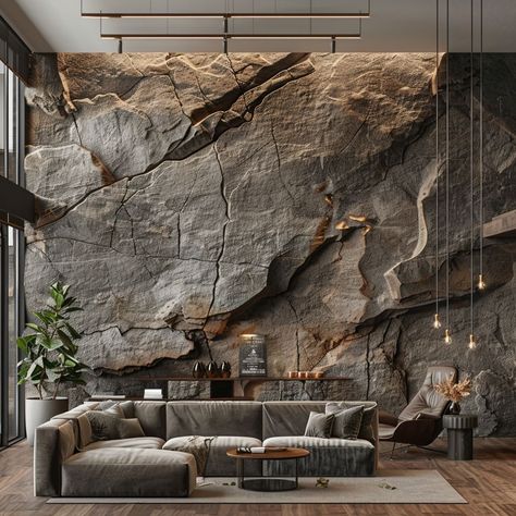 Rock Walls Interior, Rock Wall Interior Living Room, Stone Wall Design Interior, Living Room Designs Stone Wall, Faux Rock Wall Interior, Stone Accent Walls In Living Room, Interior Rock Wall, Rock Wall Interior, Diy Stone Wall Interior