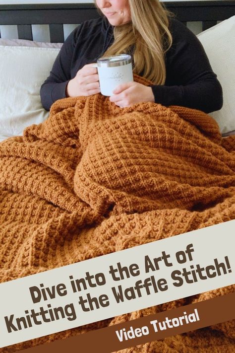 Imagine stepping into a world of creativity with a captivating video tutorial that unveils the secrets of the waffle stitch. Known for its mesmerizing texture and simplicity, the waffle stitch is your gateway to knitting mastery, whether you're a seasoned creator or just starting out. Think easy repeats, basic stitches, and a whole lot of wow-factor. Picture yourself crafting cozy wonders that beg to be touched, as your needles bring this unique stitch to life. So, if you're ready to sprinkle... Waffle Blanket Knitting Pattern, Waffle Knit Stitch Pattern, Waffle Stitch Knitting Pattern, Knit Waffle Stitch, Waffle Knit Blanket, Cozy Crochet Blanket, Crochet Blanket Patterns Free, Crochet Blanket Free, Knit Afghan