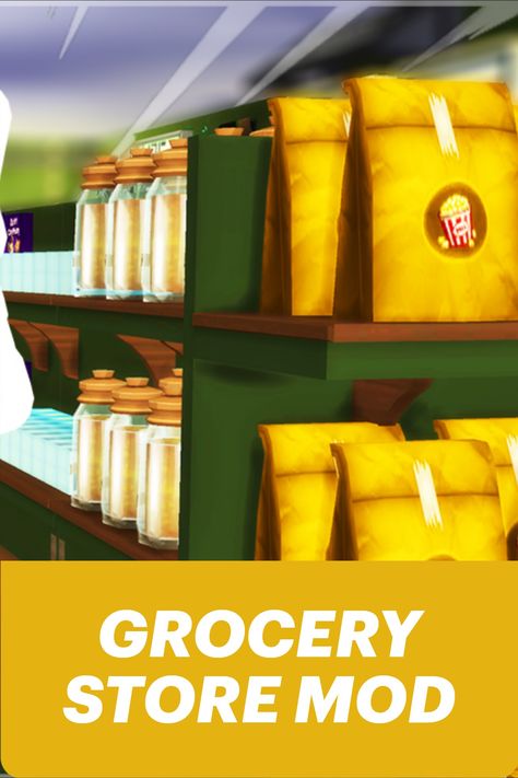 Cooking Overhaul mod got another awesome update for The Sims 4. Download your own functional Grocery Store The Sims 4 Grocery Mod, The Sims 4 Grocery Store, Sims 4 Mods Shopping, Sims 4 Store Mod, Sims 4 Cooking Overhaul Mod, Functional Iphone Sims 4, The Sims 4 Cc Functional Food, Sims 4 Brand Cc, Insomnia Eats Sims 4