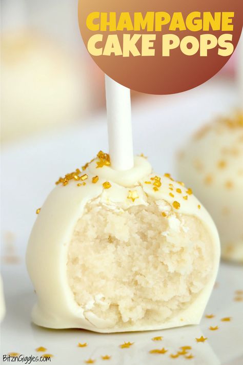 Fancy Cake Pops Ideas, Cake Pop Designs Wedding, Champagne Cake Pops, Cake Sickles, Vanilla Cake Frosting, Alcohol Desserts, Frozen Cake Pops, Cake Pop Flavors, Cake Pucks