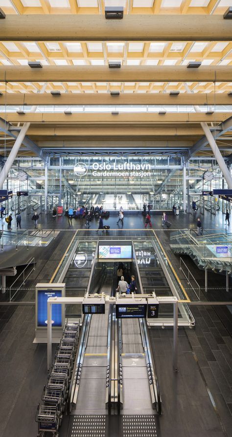 Oslo Airport Expansion | Nordic Office of Architecture   #DagSpant #Glass #Infrastructure #IvanBrodey #KnutRamstad #NordicOfficeofArchitecture #Norway #Oslo #OsloAirport #skylight #Steel #Wood Terminal Architecture, Oslo Airport, Avant Garde Architecture, Airport Architecture, Nordic Office, Scandinavian History, Life Goals List, Zayn Malik Style, Airport Pictures