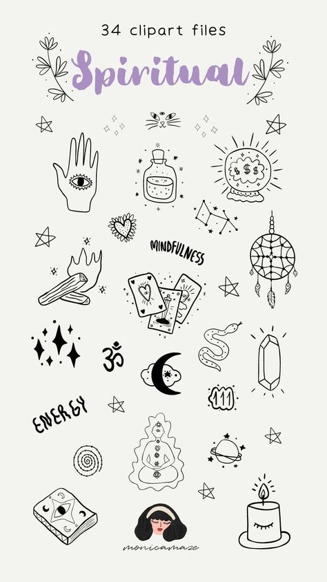 spiritual, yoga, meditation clipart. Minimlist line drawing black line drawing. Journal Easy Drawing, Spiritual Art Simple, Tarot Doodles Easy, Self Love Doodle Ideas, Manifest Drawing Ideas, Simple Spiritual Drawings, Astrology Doodles Simple, Journal Doodles Aesthetic Spiritual, Minimal Doodle Art