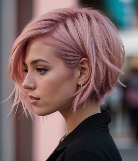 Short Hair Cuts For Teens Edgy, Short Bob Textured, Fun Bob Haircut, Hair Colours For 2024, Cute Short Womens Haircuts, Chin Length Fine Hair, Textured Blonde Bob, Short Stylish Haircuts For Women, Hair Color Trends Short Hair