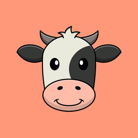 Cute cow face cartoon vector icon illustration. Flat cartoon style. Cow Illustration. Cartoon Cow Face, Cow Tattoo Ideas, Cow Tattoo, Cow Illustration, Face Cartoon, Cow Face, Illustration Flat, Cartoon Cow, Face Illustration