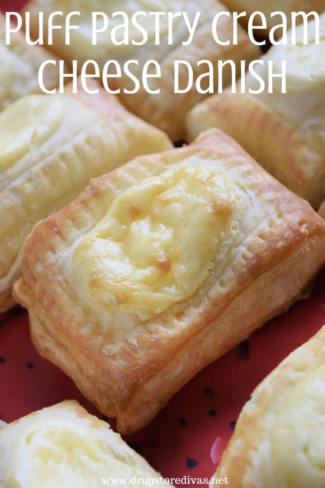 Puff Pastry Cream Cheese Danish Recipe | Drugstore Divas Puff Pastry Dessert Recipes, Pastry Dessert Recipes, Breakfast Puff Pastry, Puff Pastry Cream, Easy Puff Pastry Desserts, Recipes Using Puff Pastry, Puff Pastry Dessert, Cream Cheese Puffs, Cream Cheese Danish Recipe