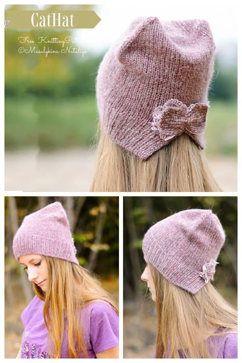 Knitted Hat Patterns Free Women, Knitting Cake, Best Winter Hats, Crochet Messy Bun, Funky Hats, Hat Patterns Free, Wooly Hats, Knit Accessories, Knitting Patterns Free Hats