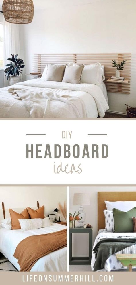 Diy Bed Frame And Headboard, Simple Bed Design, Bed Without Headboard, Beautiful Bed Designs, Diy Bed Headboard, Diy Headboard Ideas, Simple Bed Designs, Diy Headboard Upholstered, Bed Design Ideas