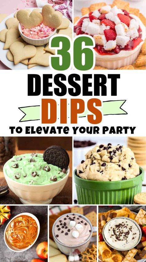 Discover irresistible dessert dip recipes that are perfect for any occasion. From rich chocolate to fruity flavors, these sweet and easy dips will wow your guests and satisfy your sweet tooth! Dips To Go With Vanilla Wafers, Gluten Free Sweet Dips, Cold Sweet Dips, Sweet And Savory Dips, Ladies Night Dessert Ideas, Easy Sweet Dip Recipes, Fluff Dip Recipes, Dessert Party Food, Sweet Dessert Dips