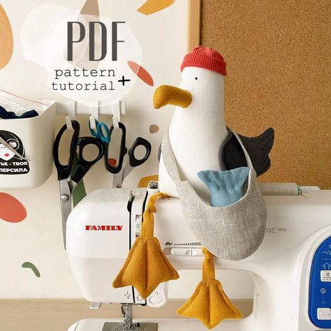 sewing toys patterns Seagull Pattern Sewing, Seagull Sewing Pattern Free, Doll Patterns Free Sewing, Seagull Pattern, Diy Plush Toys, Handmade Stuffed Toys, Diy Sewing Gifts, Doll Patterns Free, Handmade Soft Toys