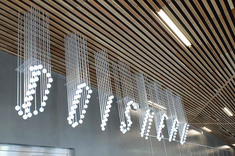 Centre culturel - Meudon on Behance Suspended Signage, Environmental Graphics Signage, Wayfinding Signage Design, Retail Signage, Signage Display, Environmental Graphic Design, Logo Wall, Wayfinding Signage, Environmental Design