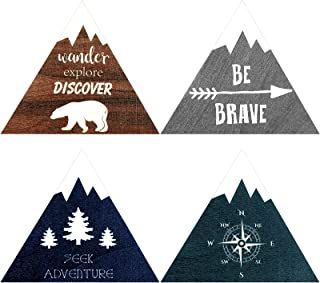 Amazon.com: Hiking Decor Blue Mountain Nursery, Hiking Signs, Baby Hiking, Nature Nursery, Woodland Adventure, Family Gallery Wall, Wooden Nursery, Adventure Decor, Mountain Nursery