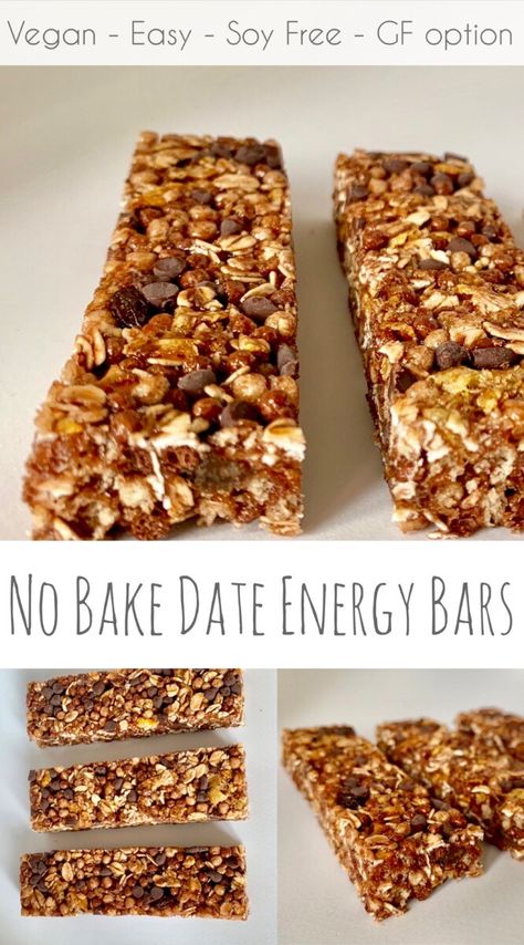 Energy Bars No Bake, Bars With Dates Healthy Snacks, No Bake Date Bars Recipe, Chickpea Cheese, Baked Steel Cut Oatmeal, Date Energy Bars, Bake Snacks, No Bake Protein Bars, Vegan Energy Bars