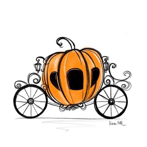 “Pumpkin carriage #halloween” Cinderella Pumpkin Carriage Drawing, Pumpkin Carriage Drawing, Halloween Disney Drawings, Pumpkin Carriage Cinderella, Cinderella Pumpkin Tattoo, Cinderella Carriage Drawing, Pumpkin Cinderella Carriage, Pumpkin Sketches, Carriage Drawing