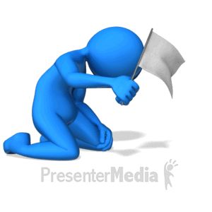 This clip art image shows a surrendering figure waving a white flag in defeat. White Flag Surrender, Message Logo, Animated Clipart, Skin Tone Hair Color, Powerpoint Animation, 3d Figures, Emoji Images, Guy Gifs, White Flag