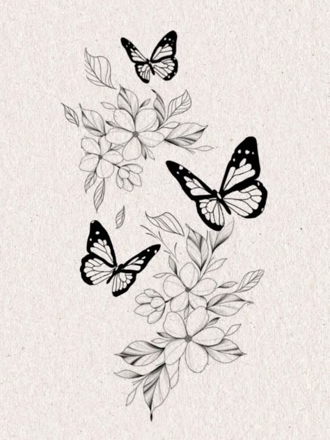 Mariposa Flower Tattoo, December Butterfly Tattoo, Tattoo Ideas Butterfly Flower, Butterfly Tattoo Designs For Women Arm, Fluttering Butterfly Tattoo, Tattoo Back Of Shoulder, Butterfly Flying Tattoo, Flowers And Butterflies Tattoos, Butterfly Flowers Tattoo