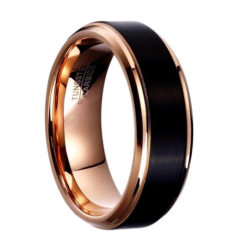 8mm/6mm/4mm Black & Rose Gold Tungsten Women's Ring Mediterranean Style Wedding, Male Wedding Rings, Black Tungsten Mens Rings, Wedding Decorations Pink, Wedding Hearts, Gold Tungsten Wedding Bands, Cartoon Wedding, Horse Lover Gifts, Flower Clip Art