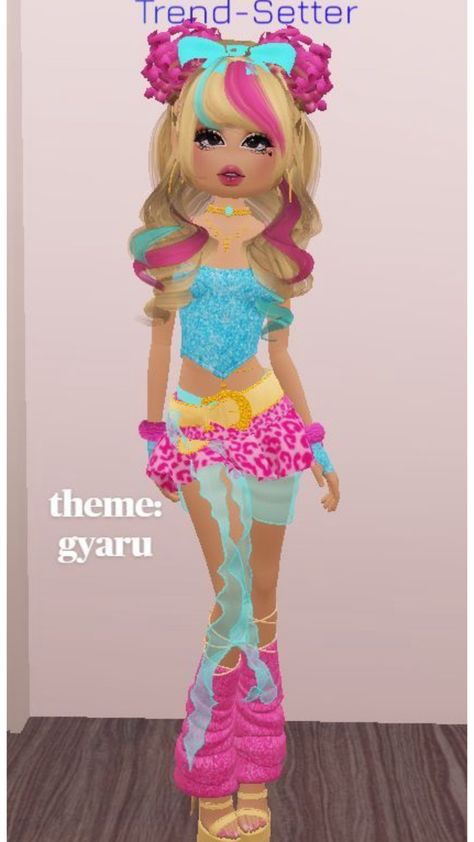 Dress to impress theme - gyaru Movie Star Dress, Duo Dress, Harajuku Dress, Fancy Dress Code, Bright Outfit, Bright Outfits, Bright Dress, Baddie Outfits Ideas, Gyaru Fashion