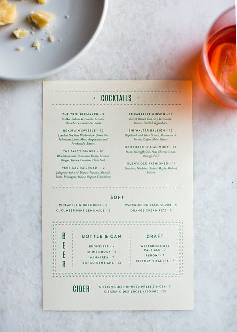 Cocktail Menu Design, Bar Deco, Menu Design Inspiration, Cafe Menu Design, Menue Design, Menu Layout, Blog Design Inspiration, Menu Inspiration, Design Cv