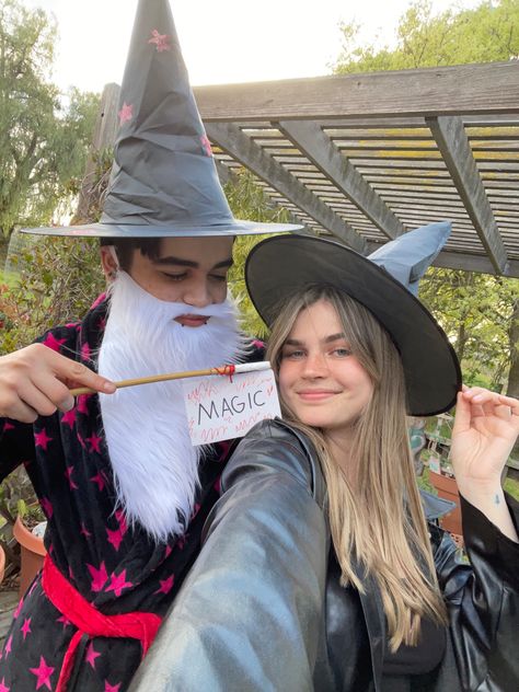 witch wizard couples costume "magic" 2022 Witches And Wizards Costume, Wizard And Witch Couple Costume, Witch And Wizard Couple Costume, Witch And Wizard Costume Couple, Witch And Wizard Couple, Witch And Warlock Costumes Couple, Witch Warlock Wizard Difference, Wizard Kelly Couple, Warlock Costume