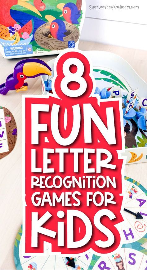 These letter recognition games are a fun way to help toddlers, preschoolers, and pre-k learn the alphabet! On top of that, they'll also work on fine motor skills and more! Make learning fun! Alphabet Games For Preschool Teaching, Games For Letter Recognition, Preschool Alphabet Games, Letter Recognition Games Preschool, Pre K Letter Recognition Activities, How To Teach Letter Recognition, Letter Games For Preschool, Unique Fonts Alphabet, Alphabet Games For Preschool