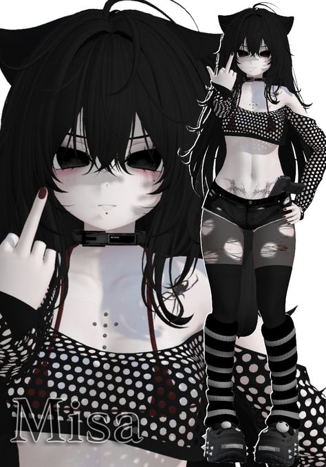 Avi link : https://vrchat.com/home/avatar/avtr_8cd64b85-7c14-4090-83e4-6088e063c9cd Vrchat Avatar Inspiration, Cute Vrchat Avatars, Vrchat Avatar Girl, Vrc Avatars, Vrchat Pfp, Vr Chat Avatar, Cute Goth Outfits, Vr Anime, Vrchat Avatar