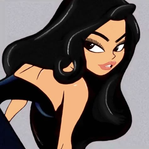 Dark Hair Cartoon Characters Profile Pic, Asian Cartoon Pfp, Asian Cartoon Profile Pics, Brown Hair Disney Princess, Halloween Profile Pics Aesthetic, Black Hair Cartoon Profile Pic, Dark Hair Cartoon Characters, Brunette Cartoon, Black Hair Character