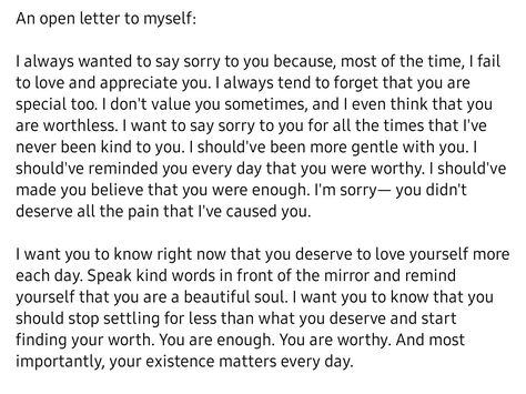 An Apology To Myself, Letters To Myself Deep, Letter To Myself Deep, Dear Me Letter To Myself, Letter For Myself, Letter To My Self, Year End Message, A Letter To Yourself, Sorry Letter