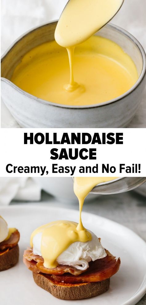 Best Hollandaise Sauce - So Easy! Holindaise Sauce, Best Hollandaise Sauce, Holiday Sauce, Hollandaise Sauce Recipe, Hollandaise Recipe, Christmas Party Foods, Easy Hollandaise, Easy Hollandaise Sauce, Easy Eggs Benedict