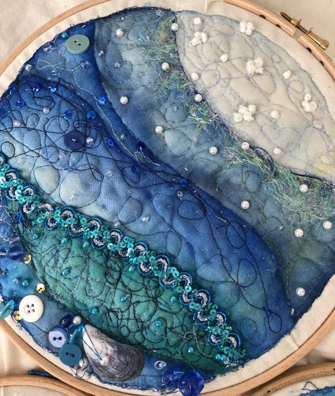 Sea Inspired Textiles, Creatures Textiles Gcse, Textiles Sea Life, Gcse Art Textiles Final Piece, Under The Sea Textiles Gcse, Under The Sea Textiles, Textiles Gcse Final Piece, Natural Forms Textiles, Gcse Textiles Final Piece